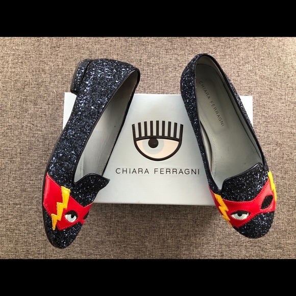CHIARA FERRAGNI Glitter Superhero Flats 38 8 7.5 7 - Picture 1 of 16
